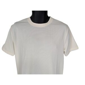 Denim & Flower Ricky Singh Textured Cream Waffle Knit T-Shirt - Medium